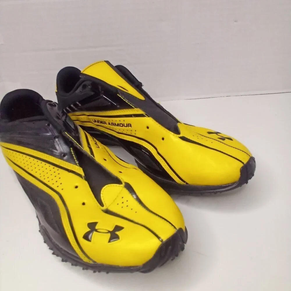 Under Armour Football Cleats Men 11 Scouting Combine Yellow Black No Laces